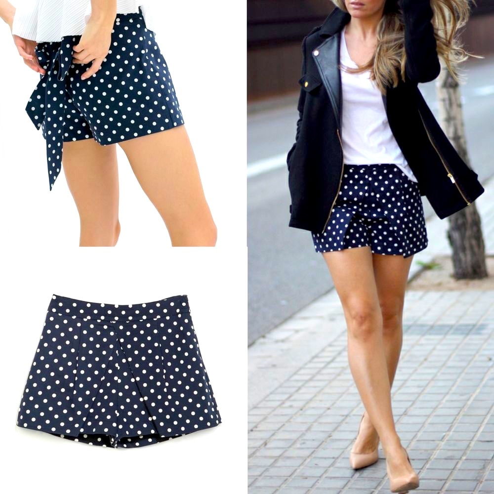 ZARA Women’s Polka Dot Pleated Shorts Size medium